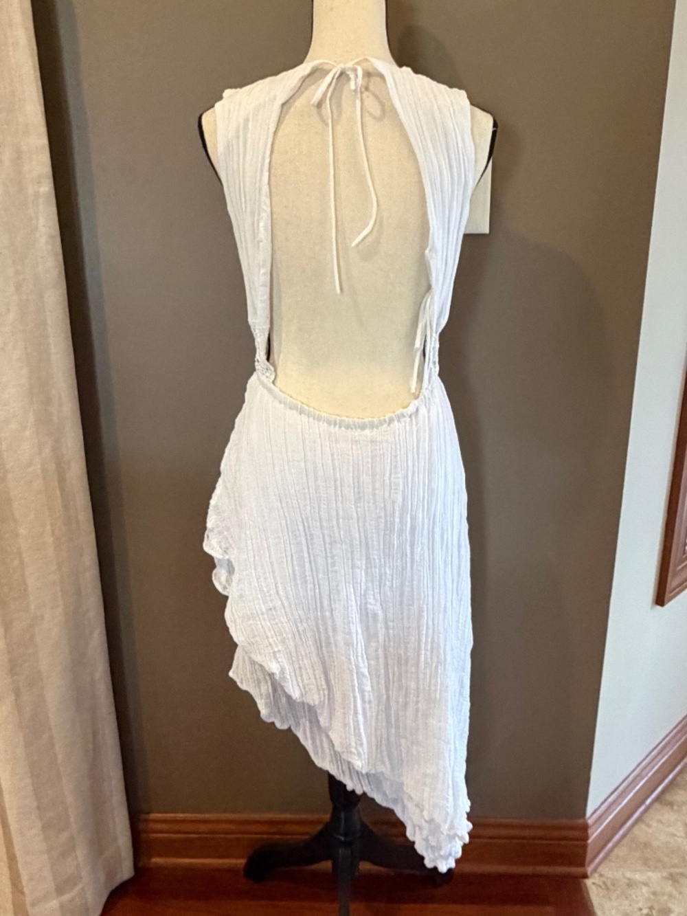 Guess Eco Danny White Gauze White A-Symmetrical Dress, party Size Medium - Picture 3 of 15